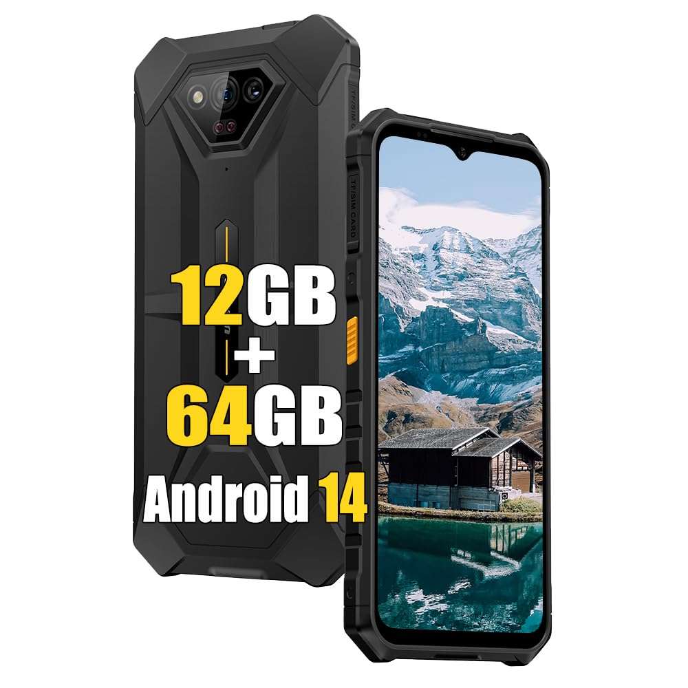 Ulefone Armor X8 (2022) Unlocked Rugged Smartphone Android 11 Octa-core 4GB + 64GB Waterproof Cell Phone, 13MP Triple Rear Camera, 5.7" HD+ Display 5080mAh Battery, Dual SIM 4G Rugged Phone -Black 1