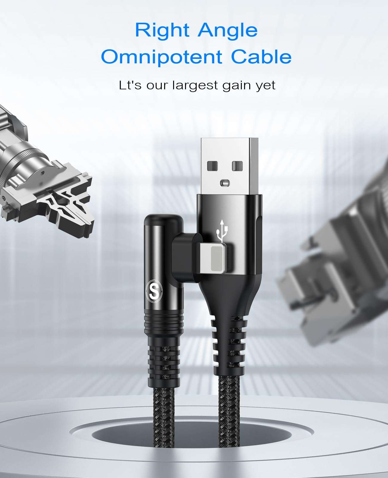 Right Angle i Phone Charger Cable 2-Pack, 3.3FT, [Apple MFi Certified] Ligtning Cable Fast Charging Nylon Braided Compatible with i Phone 14/13/12/11 Pro Max/XS MAX/XR/XS/X/8/7/Plus/6S/6/SE/5S/i Pad 3