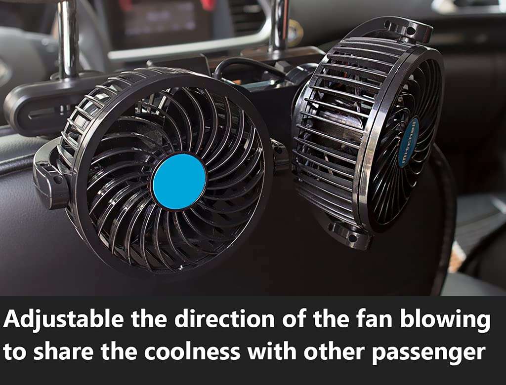 Selifaur - Mitchell 12V DC Electric Car Fan for Dashboad 360 Degree Rotatable Dual Head Car Auto Cooling Air Fan for - Lexus GX 5