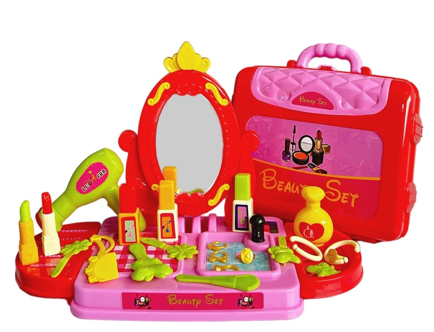 Mkv store 3 in 1 Cosmetic and Beauty Salon Toy Set with Handy Gift Set 21 Pieces (Multicolour) 3
