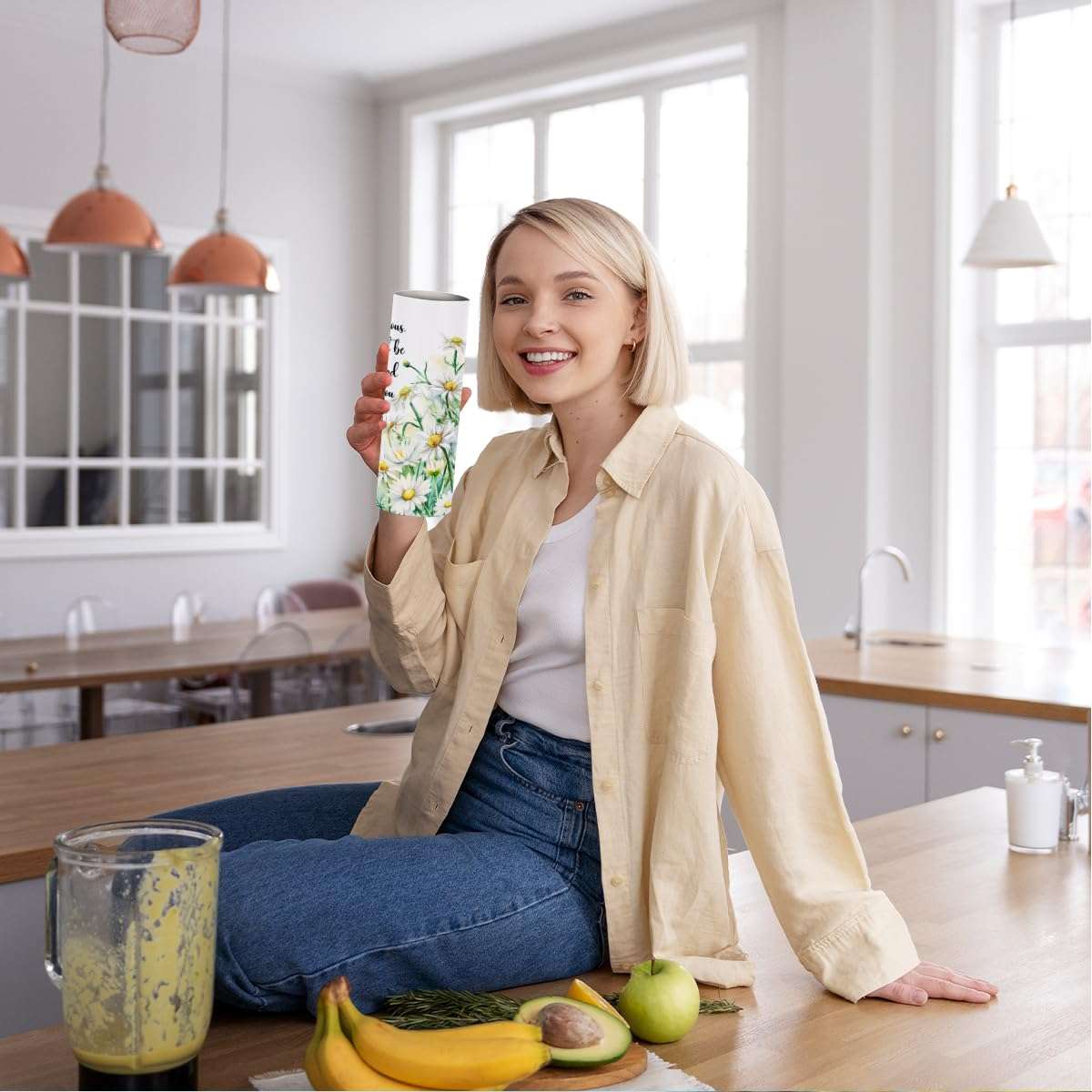 Coffee Tumbler, 20 oz Tumbler Insulated Coffee Mug with Lid, Skinny Stainless Steel Thermal Cup, Slim Vacuum Water Bottle Travel Mug, Inspirational Gifts Bible Religious Christian Gifts for Women 6