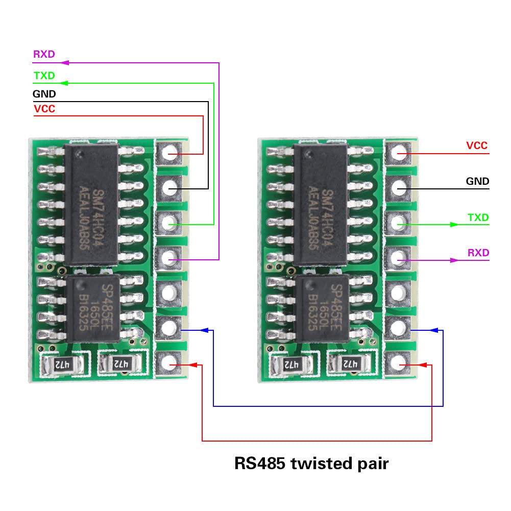 Transceiver Converter Module, Process DC 3.3V Compact Size Automatic Control R411B01 Transceiver Converter UART Serial for Humidity Sensor(5V) 5