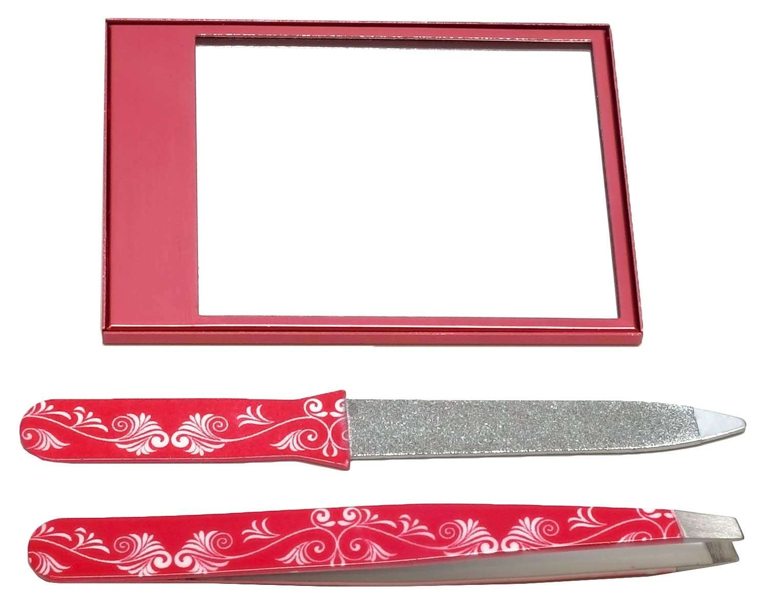 Vanity Care Beautymate Nail File, Tweezers & Mirror Set 4