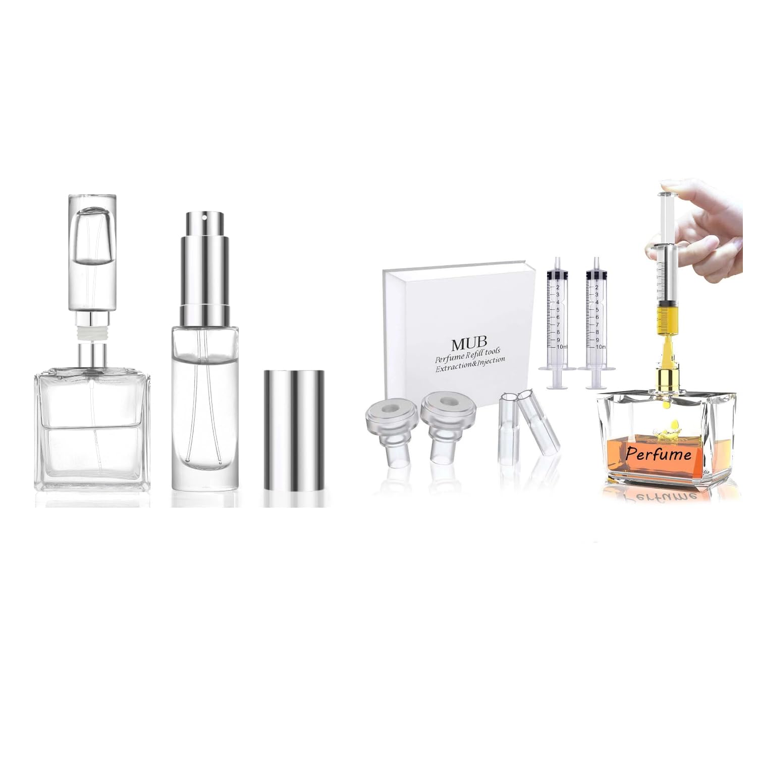 MUB 10ml Perfume Travel Refillable Atomizer and Perfume Refill Pump Tools