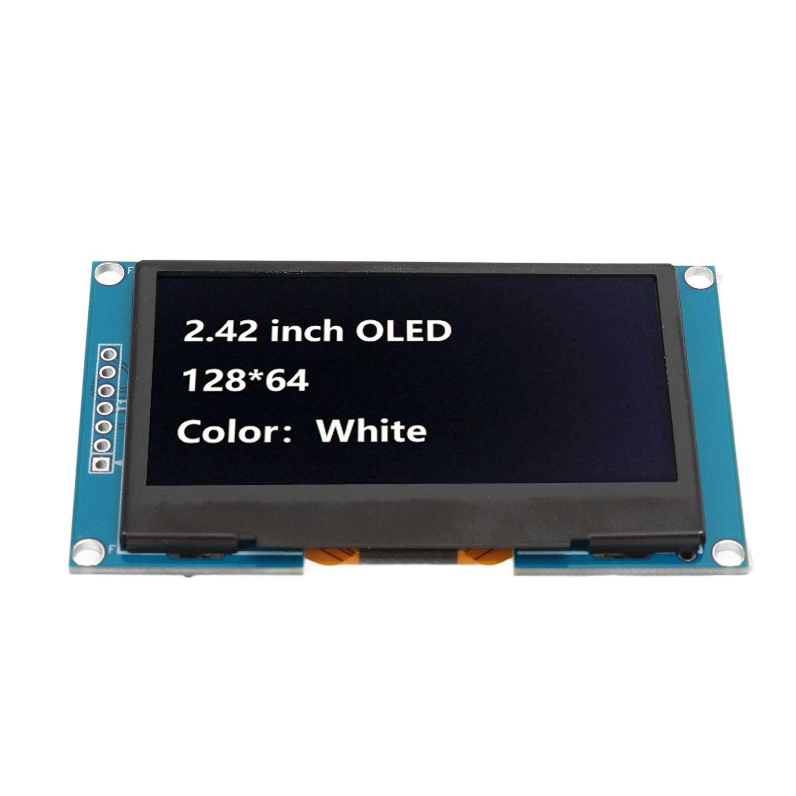 Display Module, Bright Organic Light Emitting Diode Module 2.42in SSD1309 Drive IC SPI Serial Port Wide Compatibility for ESP8266 (MRA091A White) 3