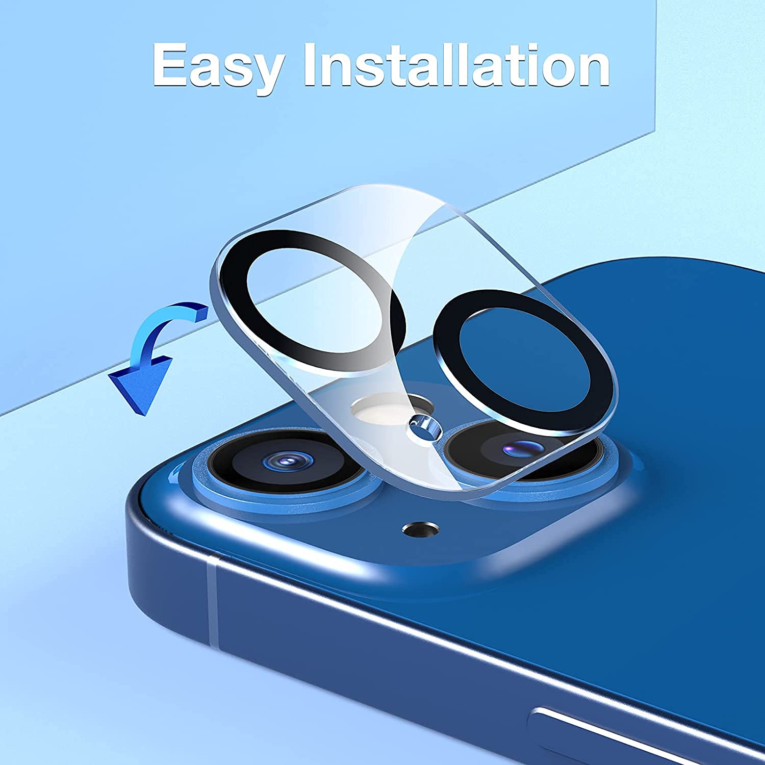 Kite Digital Compatible with [Pack of 2] iPhone 13 Mini Back Camera Lens Protector Tempered Glass - Full Camera Coverage Smooth Finish with Easy Installation Kit 3