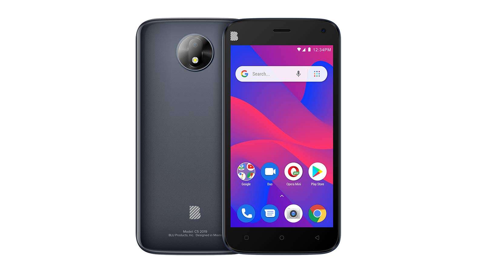 BLU C5 2019 Android Cell Phone 5''Display 16GB Internal Memory Dual Camera (Grey) 1