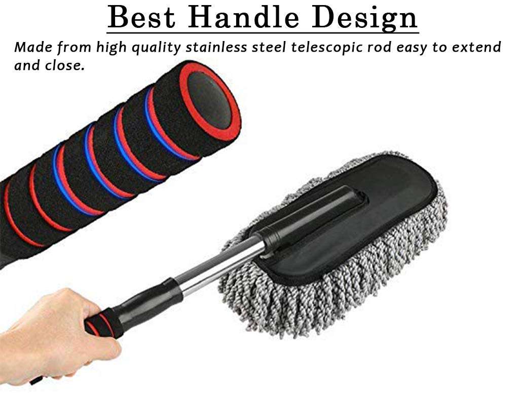 Selifaur Microfiber Flexible Duster Car Wash | Car Cleaning Accessories | Microfiber | Brushes | Dry/Wet Home, Kitchen, Office Cleaning Brush with Expandable Handle for C200 5