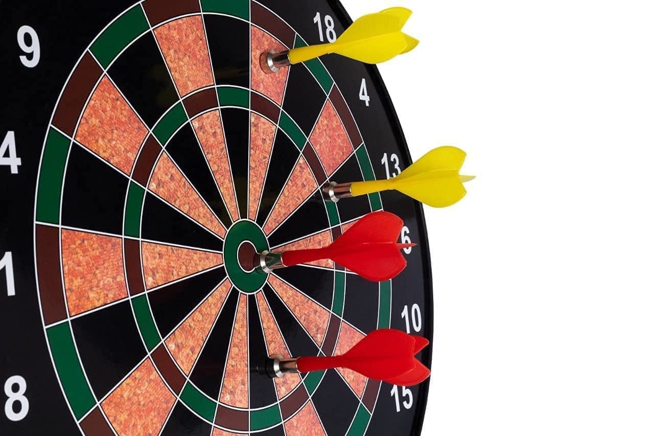 Max Toy Magnetic Dart Board 34.5cm Round Dart Board Game Kit with 6 Safe Magnetic Darts Family Indoor Outdoor Fun Games- Gifts for Kids and Adults (Multicolor) 3