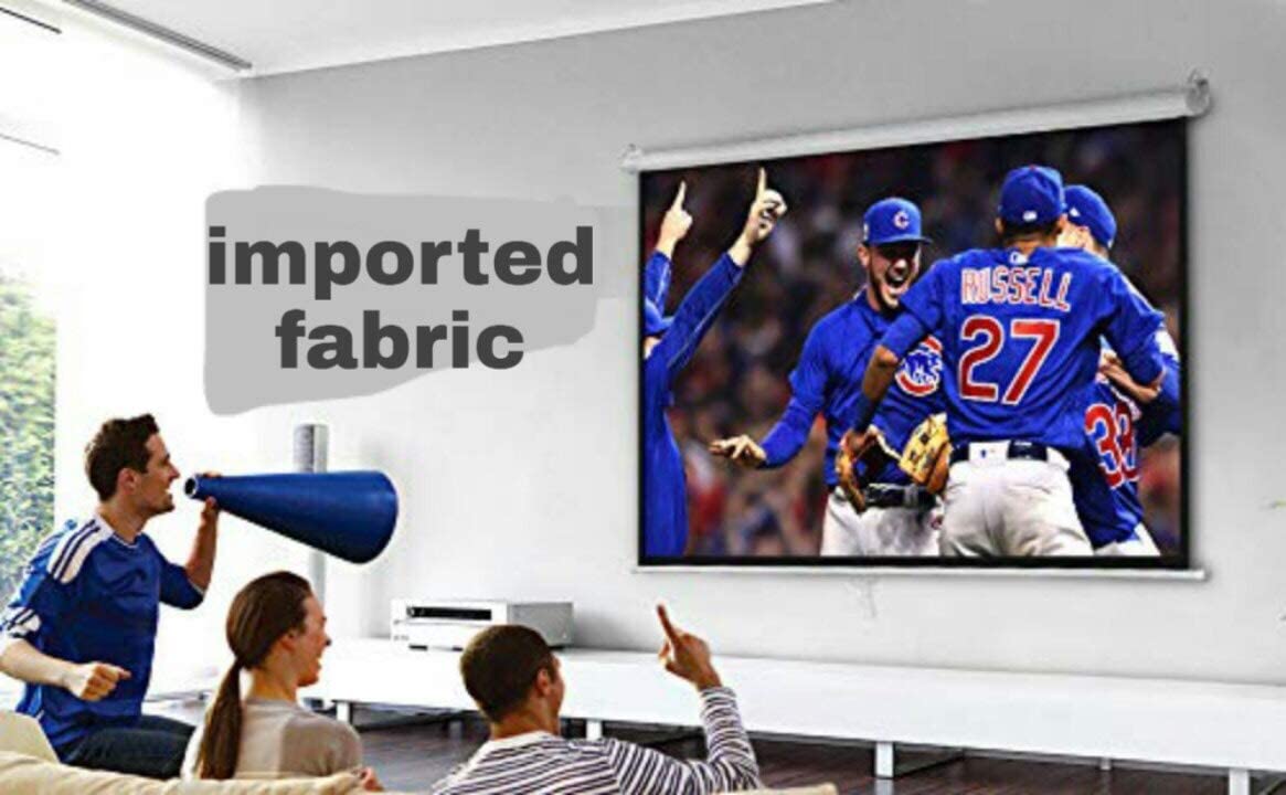 Ziozy Wall Type Pull Down Spring Action Projector Screen, Size: - 10 Ft. (Width) x 8 Ft. (Height), 150 Inch Diagonal, 4:3 Aspect Ratio, UHD-3D-4K Compatible, No Autolock Feature (White) 5