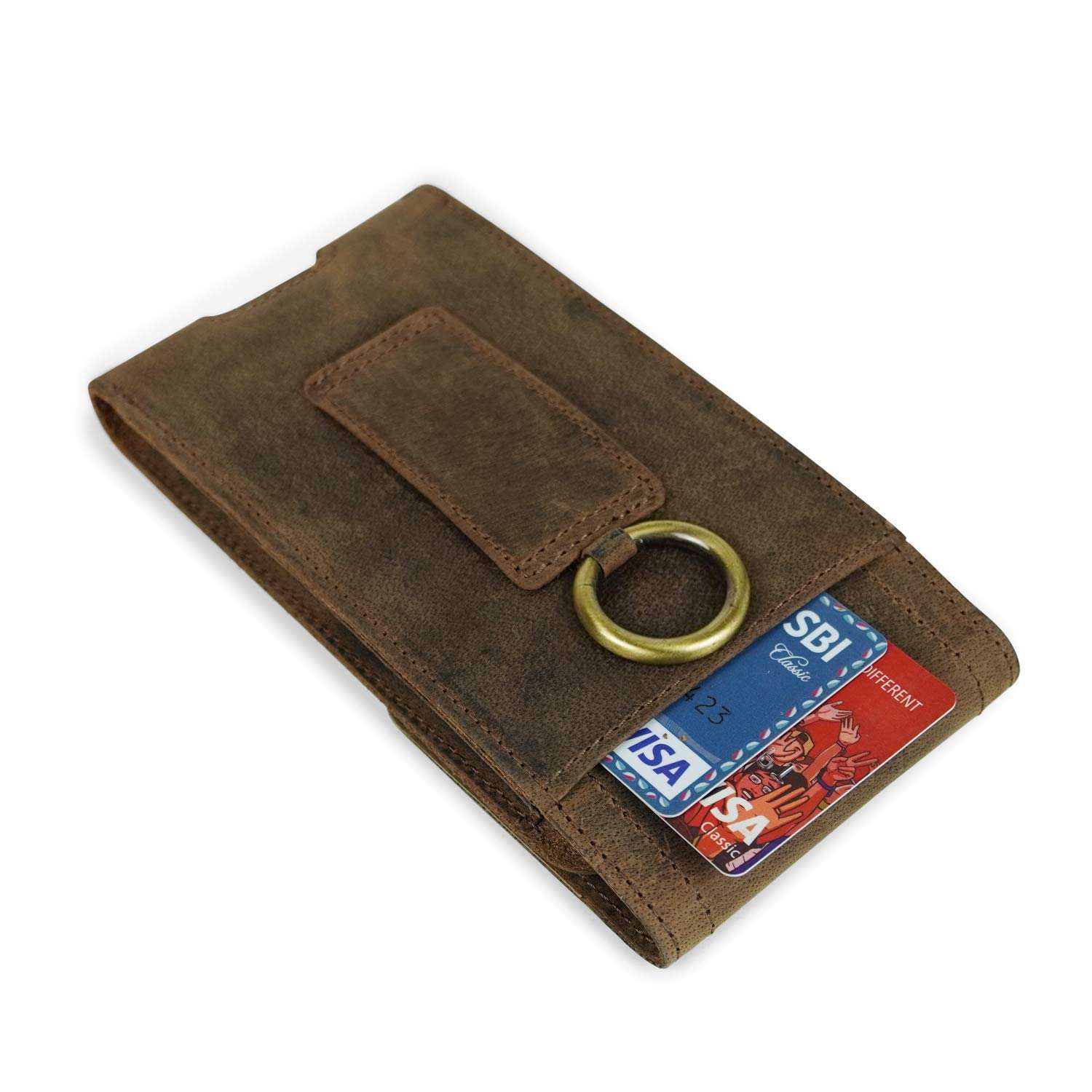 Goatter Unisex Hunter Leather All With 6.5" Inch Backcase For iPhone 12 Pro Mobile Pouch Coffee Color [Got-20-04] 4