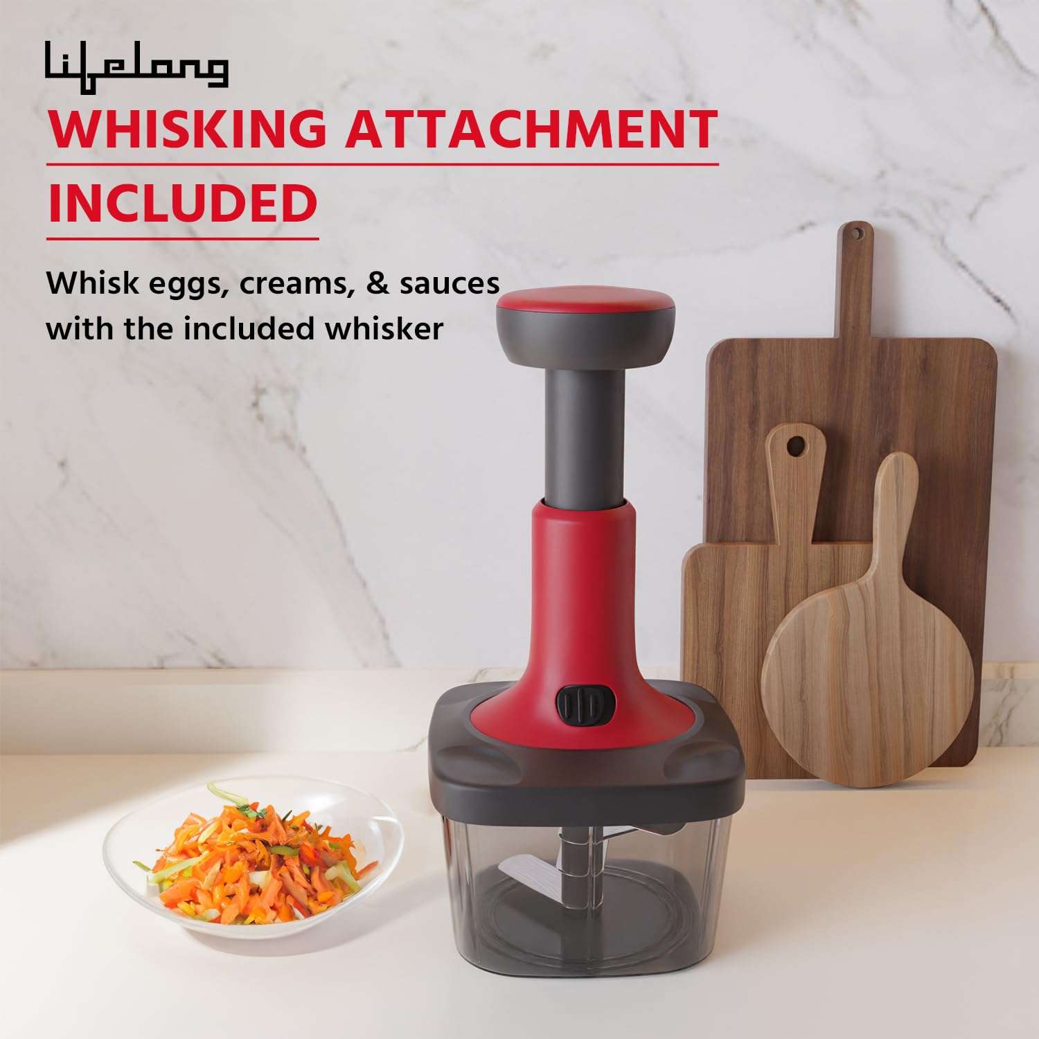 Lifelong Push Chopper 650ml | Compact and Efficient Vegetable, Onion, and Garlic Chopper, Essential Manual Kitchen Cutter for Quick and Easy Food Preparation, Ideal for Small Kitchens and Meal Prep 5