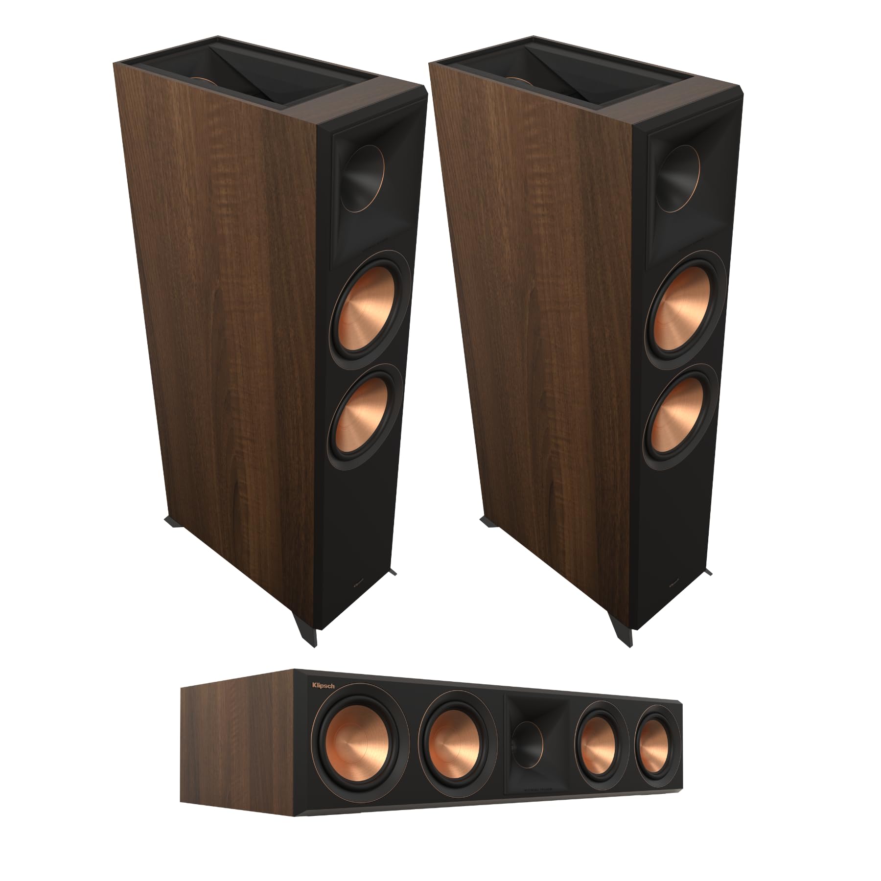 Klipsch RP-8060FA II Pair with RP-504C II Center Channel - Walnut 1
