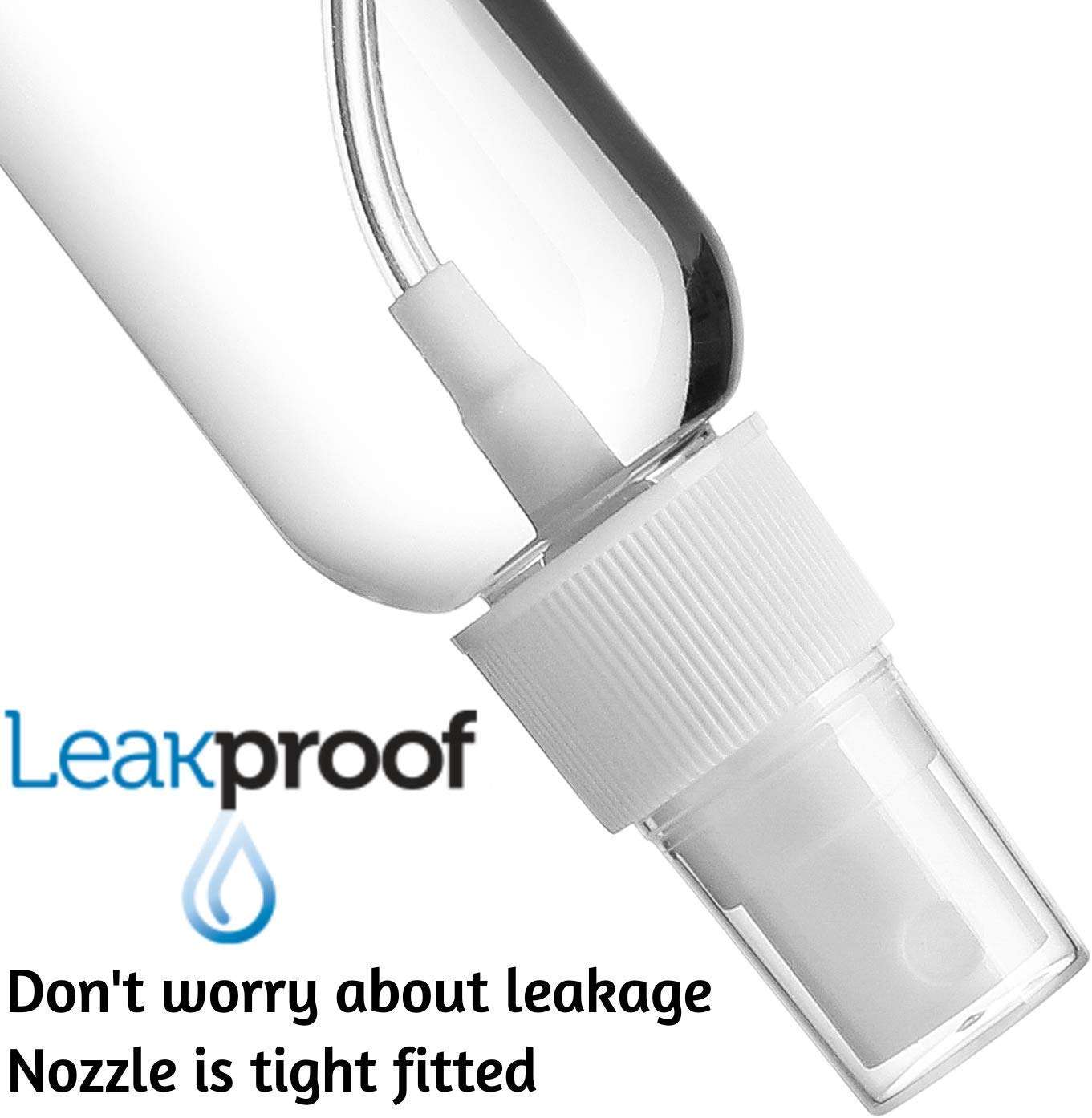 Spray Bottles | Refillable Plastic Spray Empty Bottle (250 ML) | Mist Spray Bottle | For Home Office Car Travel Cleaning (Transparent, Pack of 2 with pouch) 3