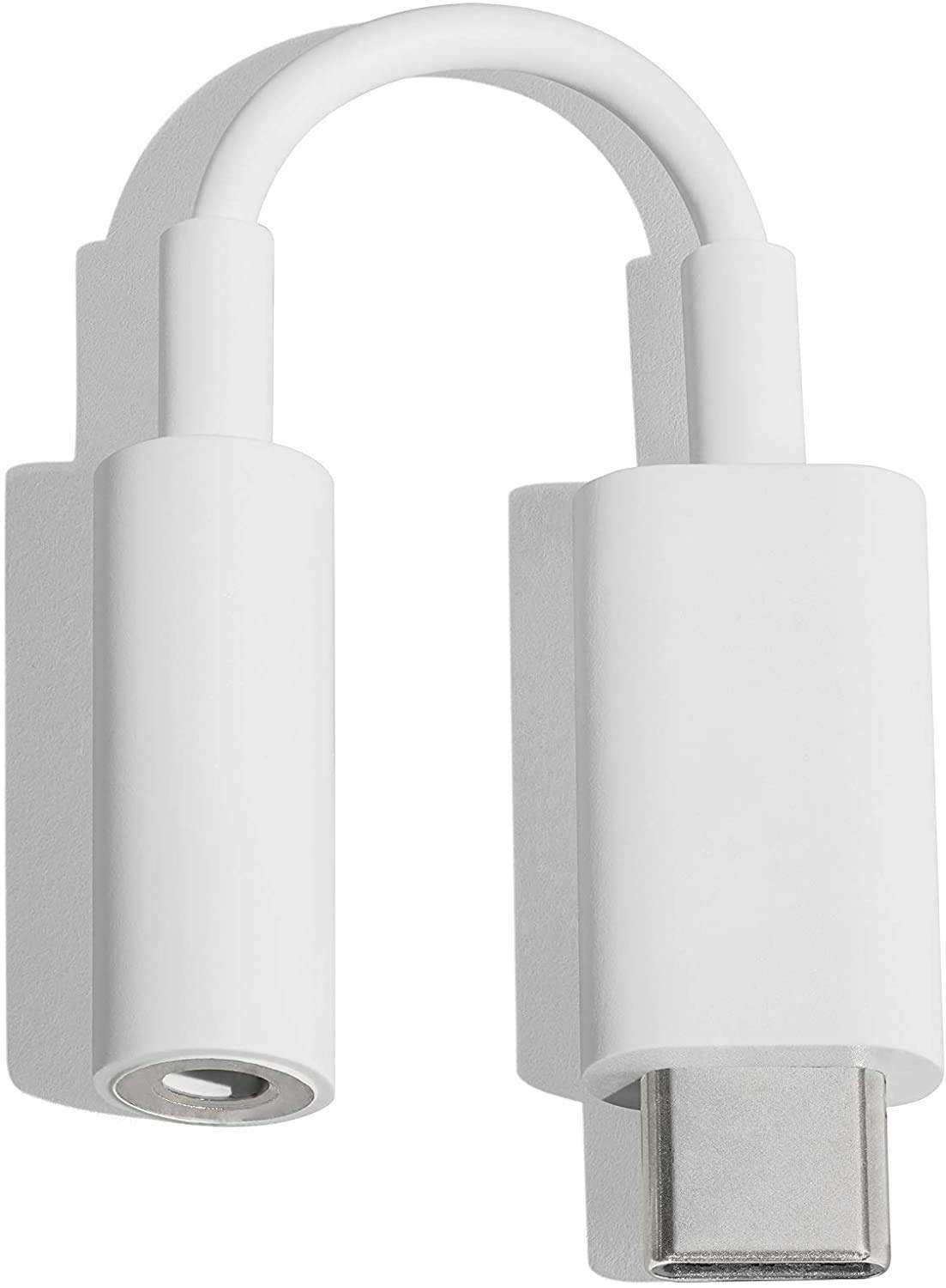 Type-C to 3.5 MM Jack for Samsung Galaxy A73 5G Type-C to 3.5 MM Audio Jack Adapter Converter for CDLA Type, Earphone Hands-Free Noise Cancelling Connector Splitter (Jeck, 1B-AA, White) 1