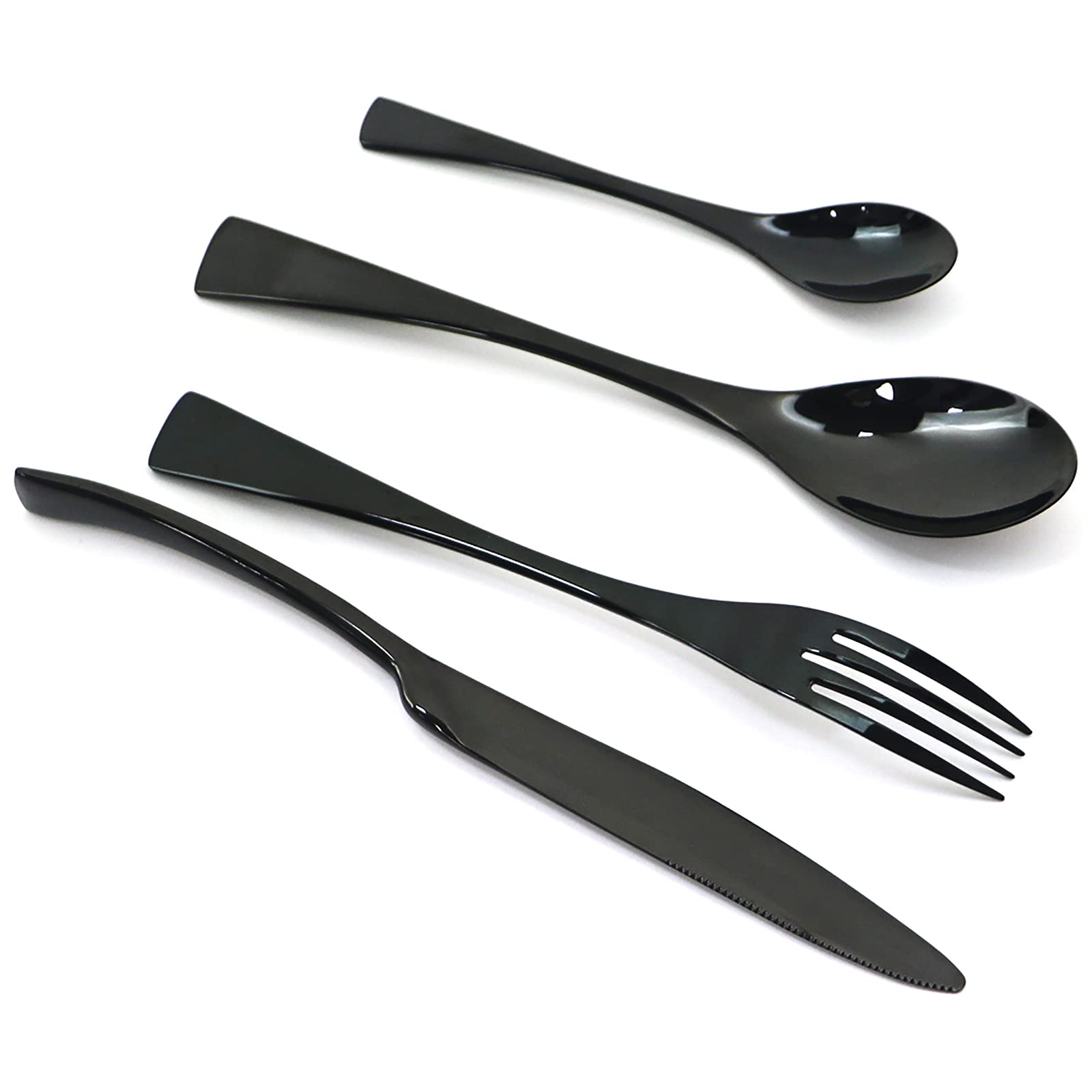 JANKNG 4-piece Mirror Black 18/10 Stainless Steel Dinner Knives, 9.96 Inches 5