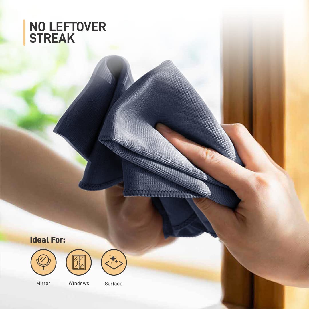 Gizga Essentials Microfiber Cloth, 340 GSM, High Absorbent Automotive Microfibre Towels for Car Bike Cleaning Polishing Washing, Multipurpose Cloth for Laptop, Mobile Screen, Kitchen Cloth, 3 Unit 6