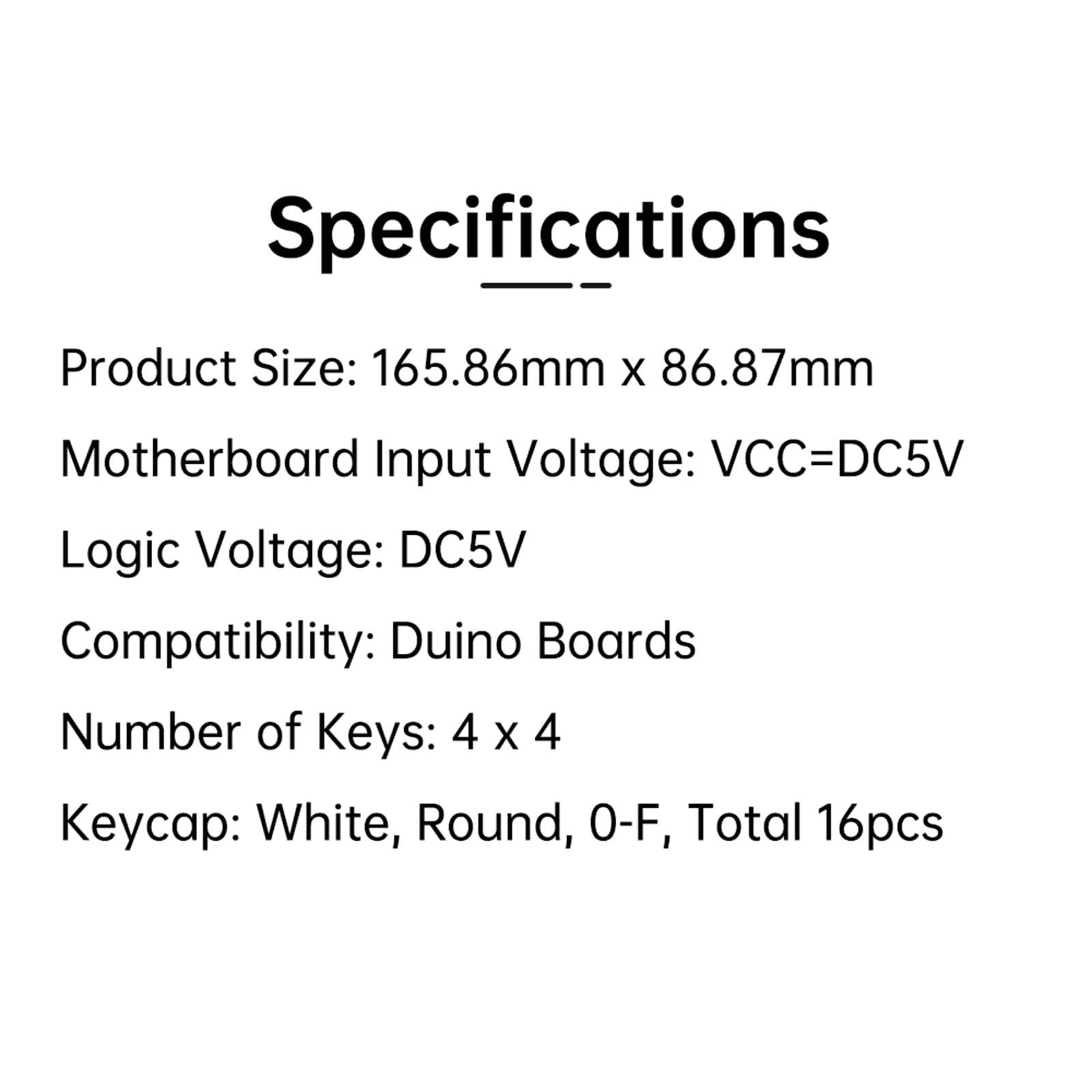 ASYWISH RGBDuino Keypad V1.0 4x4 Expansion Board DC5V with Backlight White Round Keycaps Simple Plug-and-Play Solution RGBDuino Board 5