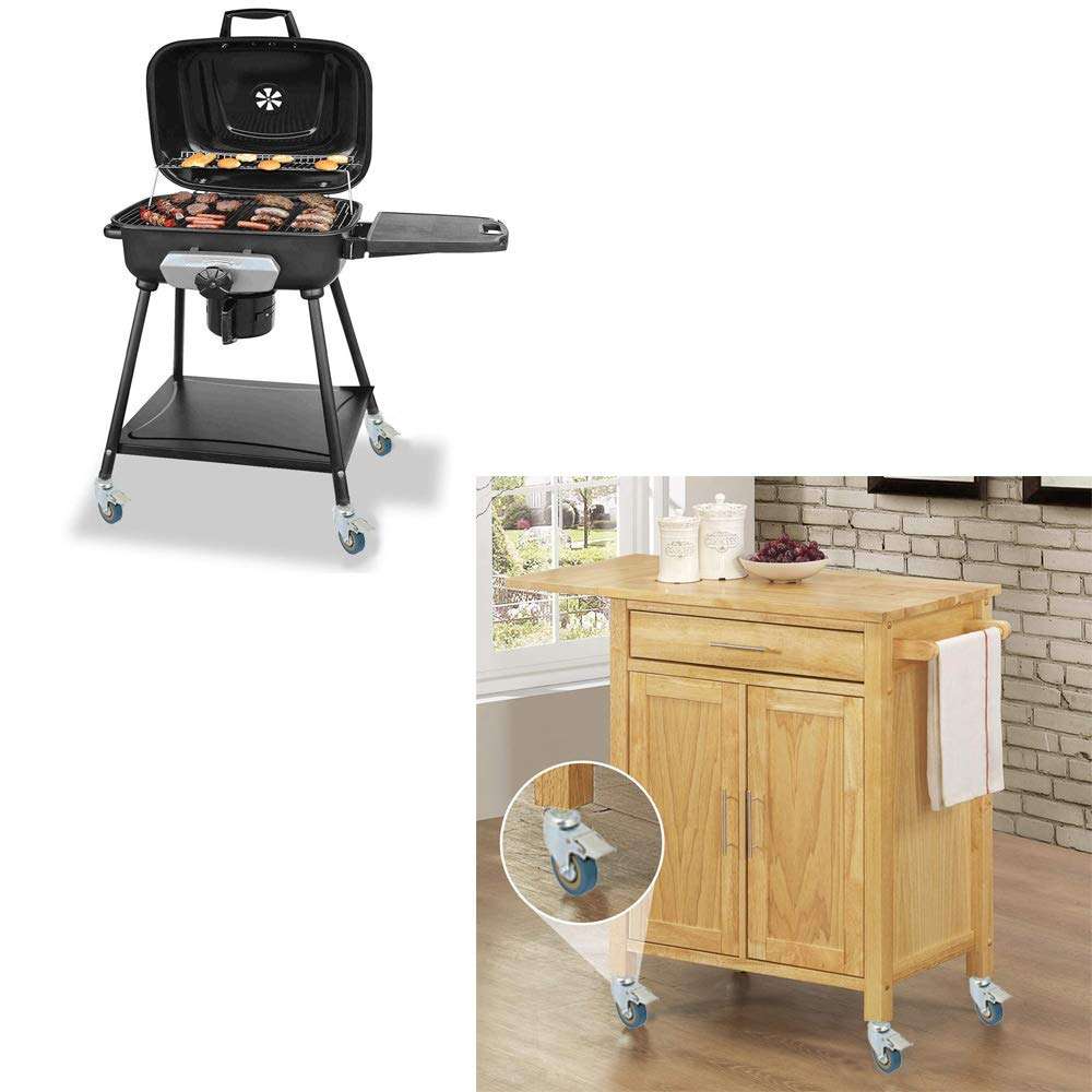 Onerbuy 4 Pack Caster Wheels Heavy Duty Swivel Casters with Brakes, Dual Locking Wheels Replacement for Industrial Trailer, Home Furniture, Office Table Cabinet (1.5 Inch M8 Stem) 4