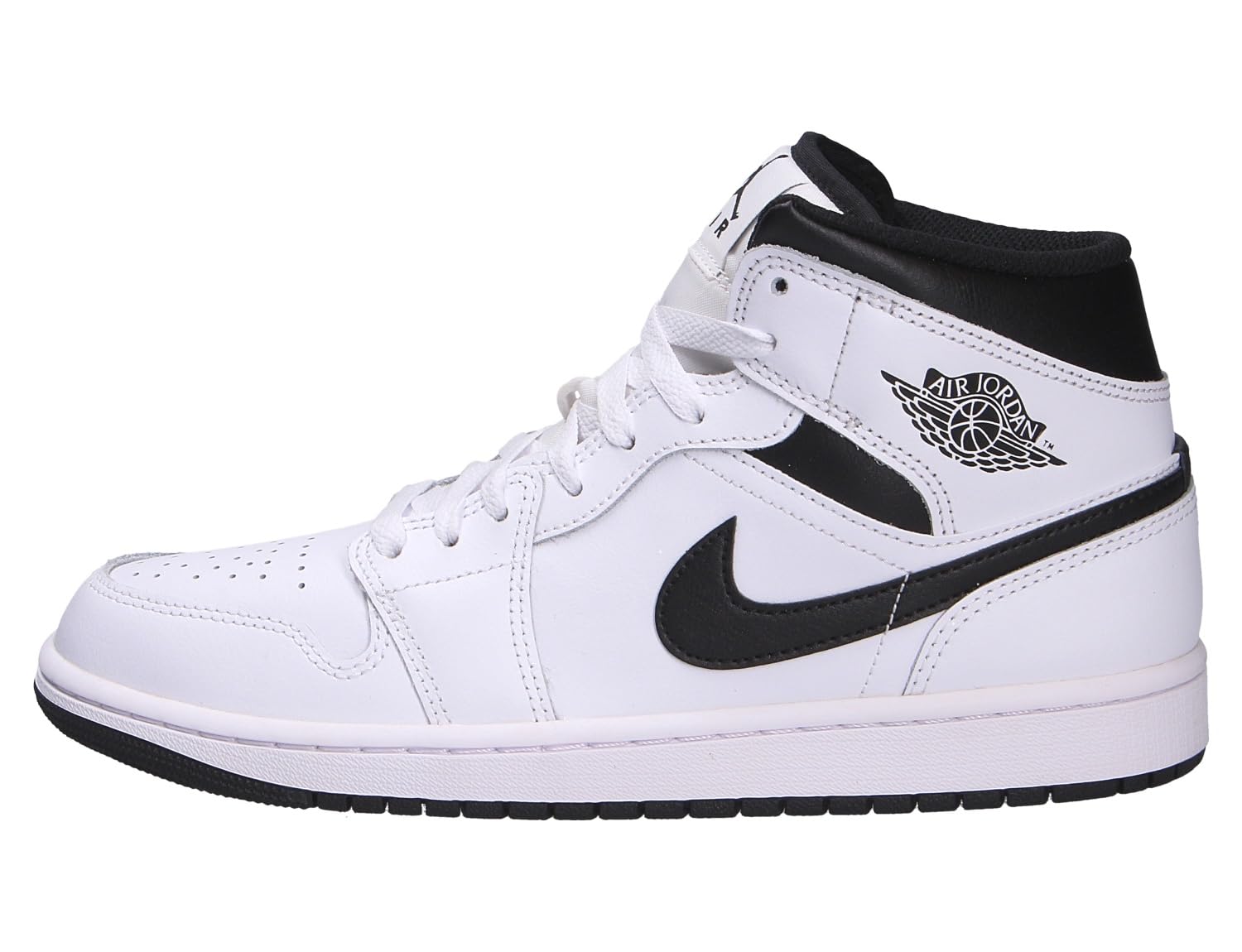 Jordan Men's 1 Mid White/Black-White-Black (DQ8426 132) - 10.5 2