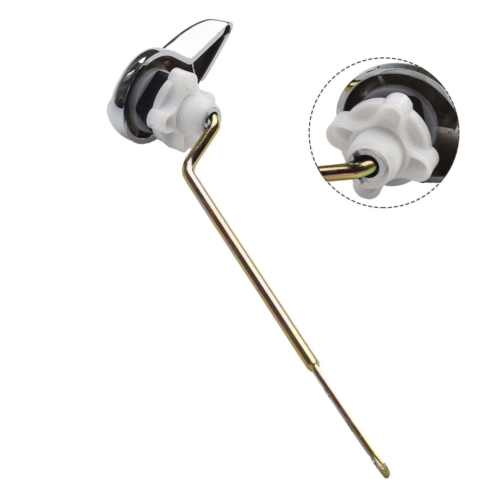 Tool Part for Reliable Toilet Tank Flush Lever Replacement Chrome Finish Fits 99% Toilets 3