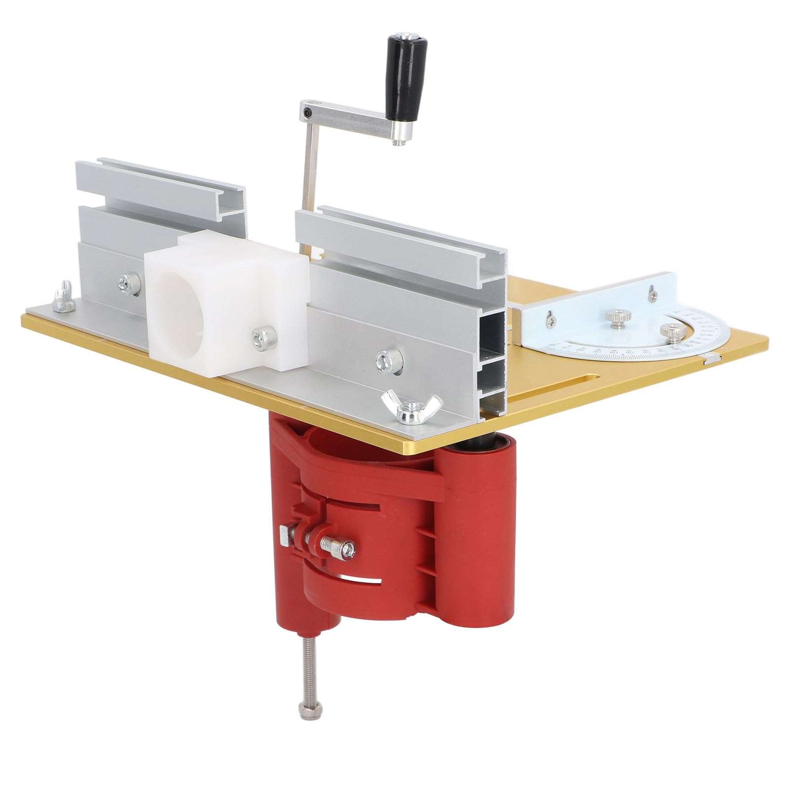 4Pcs Woodworking Flip Plate Kit, 46mm Router Base for 63.8mm to 65.5mm Small Milling Machine,with Flip Board, Lifting Base, Backer, Hand Crank Handle, Dial 6