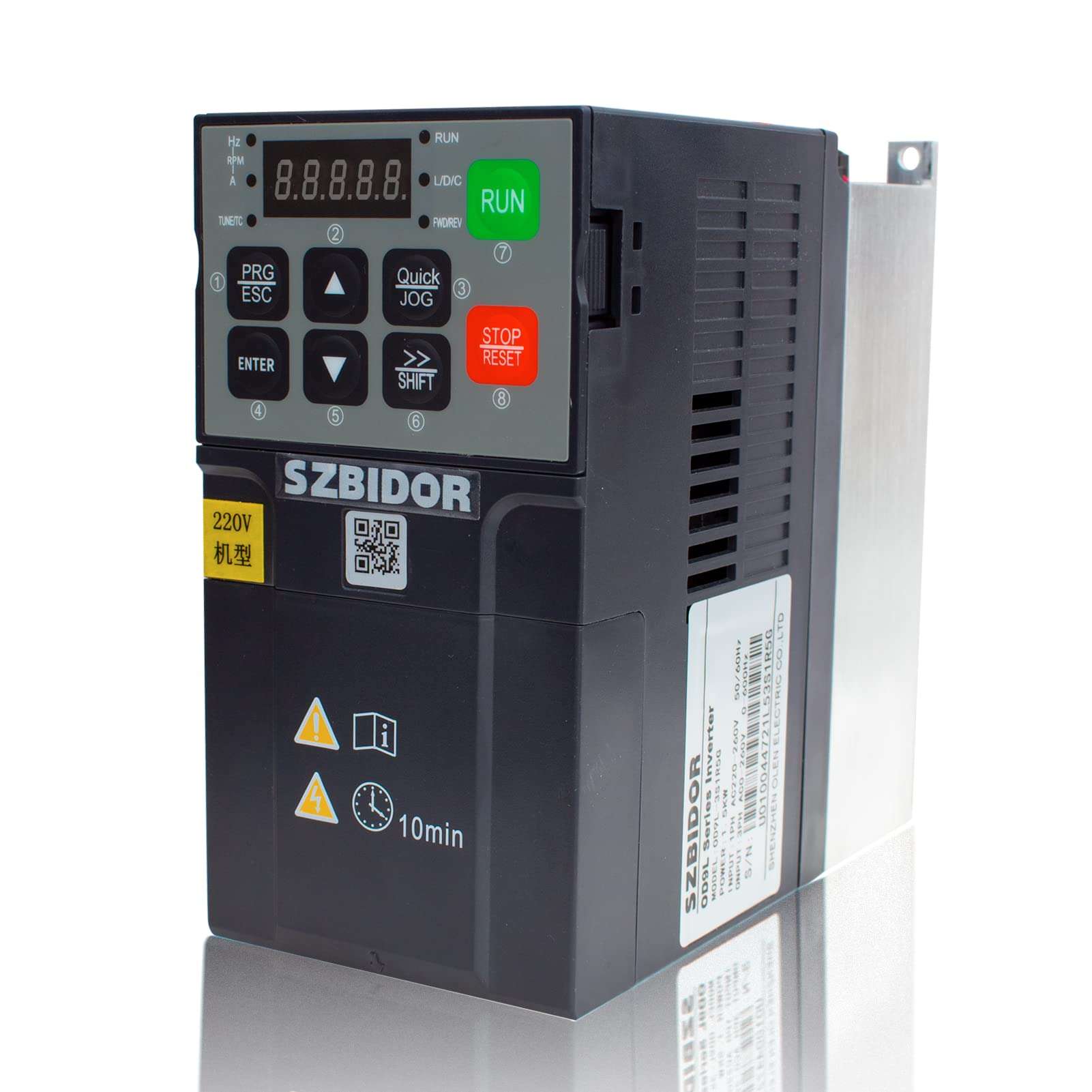 SZBIDOR Variable Frequency Drive: AC 220V/0.75KW 1HP 4A CNC VFD Single Phase to 3 Phase Converter for Spindle Motor Speed Control(Single Phase Input, 3 Phase Output) Black 1