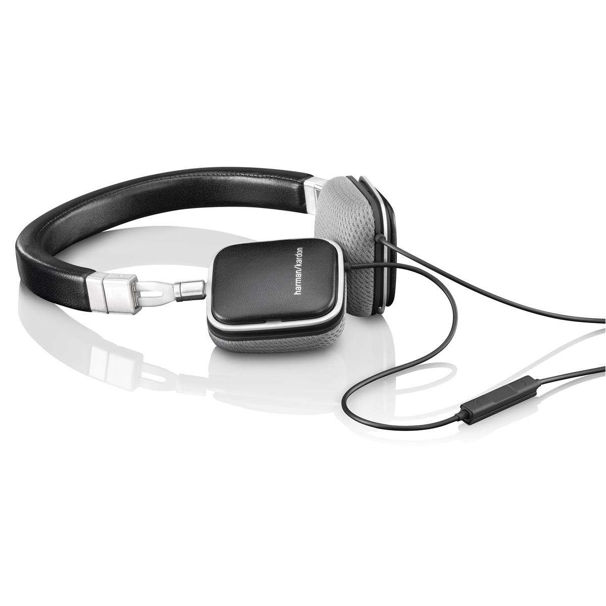 Harman Kardon SOHOi BLK Premium Lie Flat-On Ear Mini Headphones with iOS Remote (Black) 2