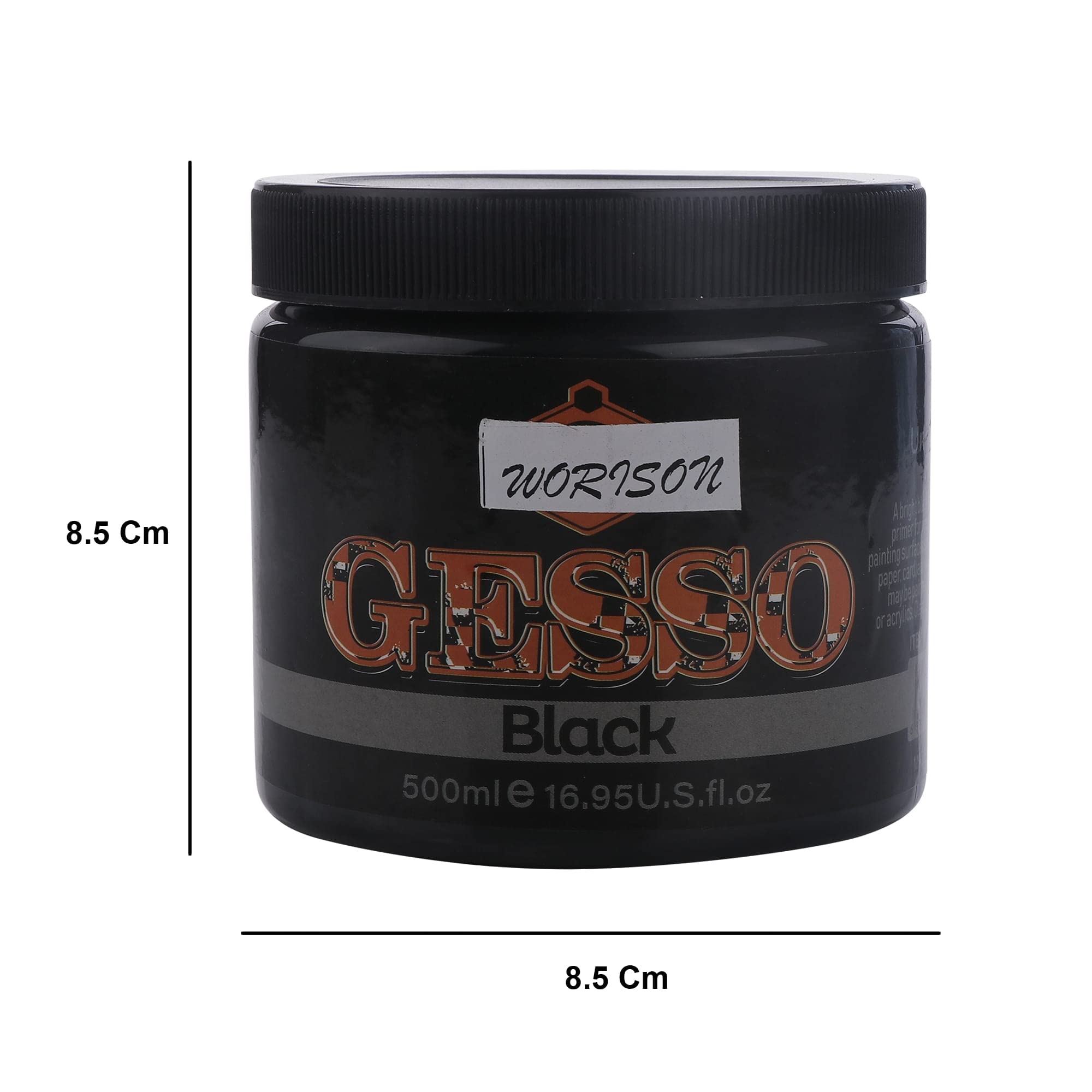 Worison Universal Priming Gesso for Priming Canvas Boards (Black Gesso 500ml) 3