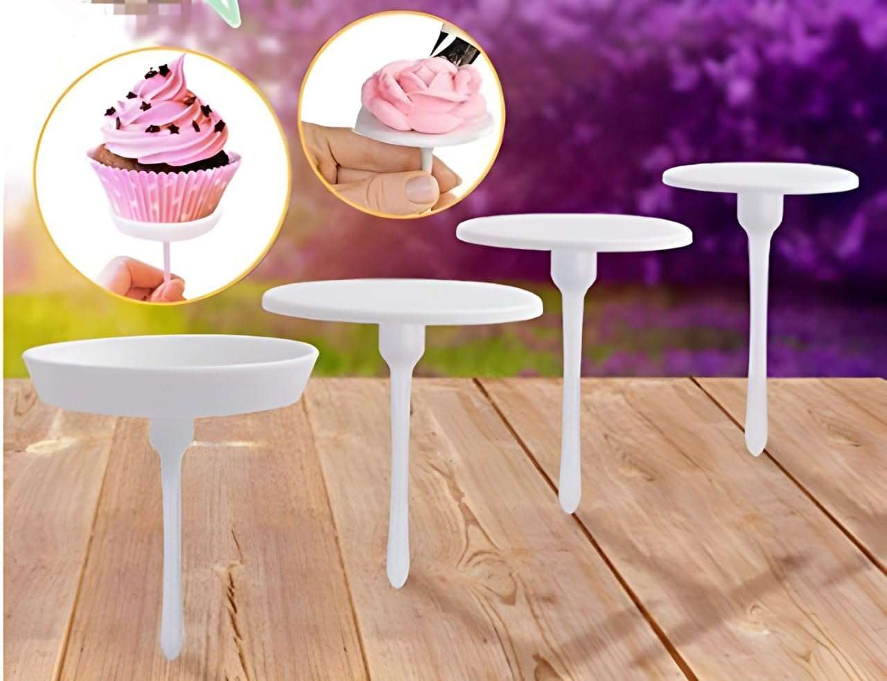 Breewell Cake Flower Nails, Ribbon Cutter, Cake Cream Pastry Decorating Bottle with Stainless Steel Nozzle 4 Combo Set 4