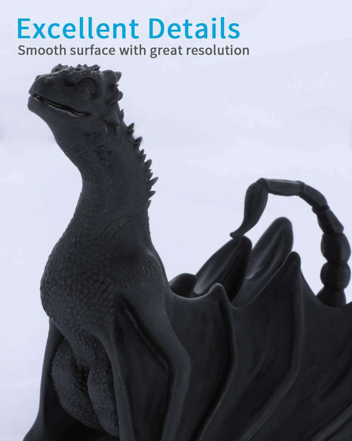 ELEGOO 3D Rapid Resin LCD UV-Curing Resin 405nm Standard Photopolymer Resin for LCD 3D Printing 1000Gram Black 4