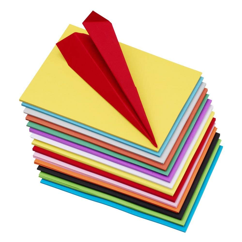 OFIXO 100 pcs Sheets A4 Size Origami Paper Double Sided Colored Craft Square Assorted DIY Folded Paper Craft Tools
