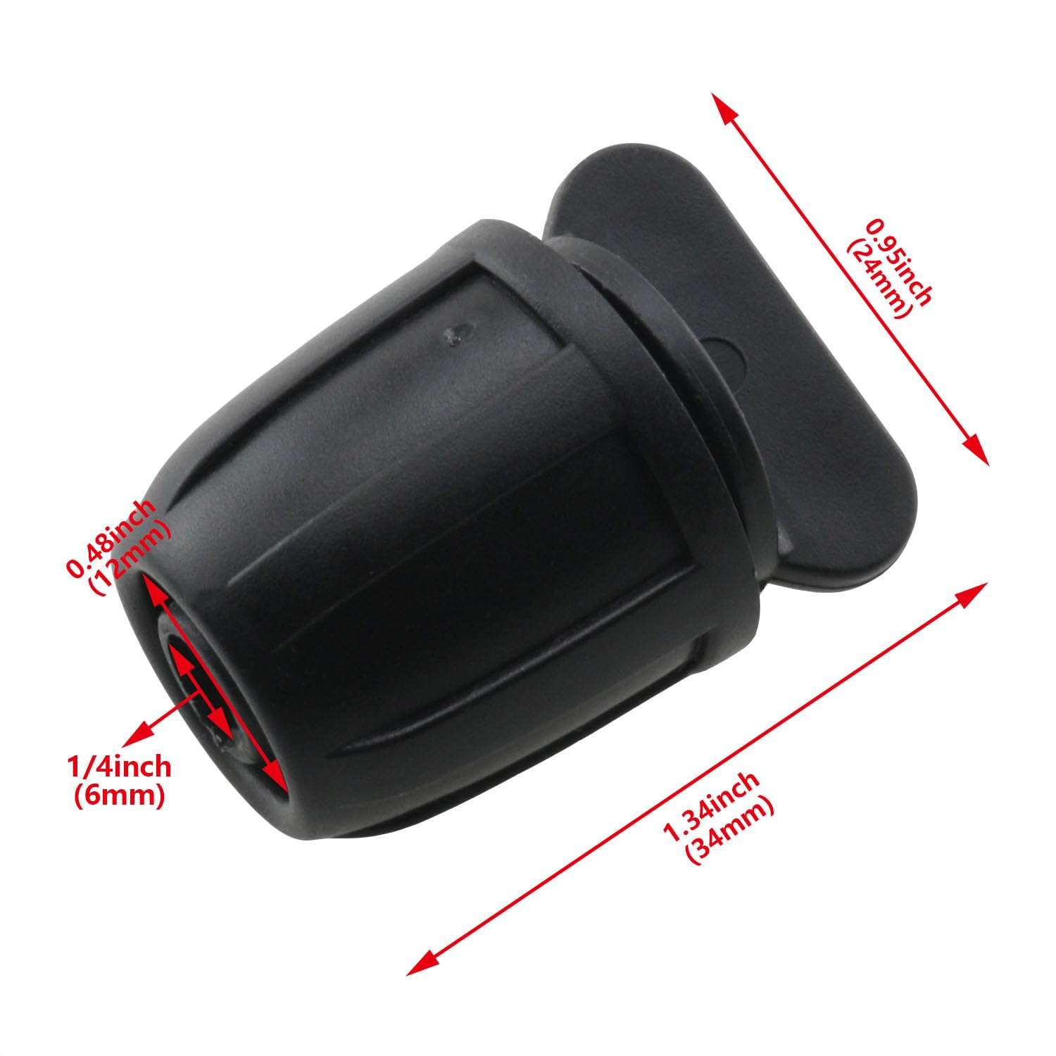 HJGarden 10PCS Black Drip Irrigation End Plug Fittings Drip Line Parts Irrigation End Closure with Locked Nuts for Garden Lawn Sprinkler Systems 3