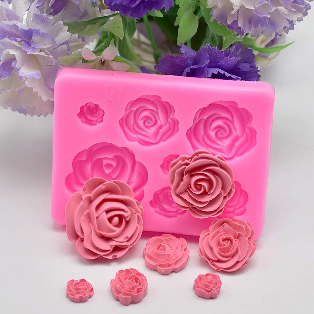 TREXEE Rose Flowers silicone mold Cake Chocolate Mold wedding Cake Decorating Tools Fondant 5