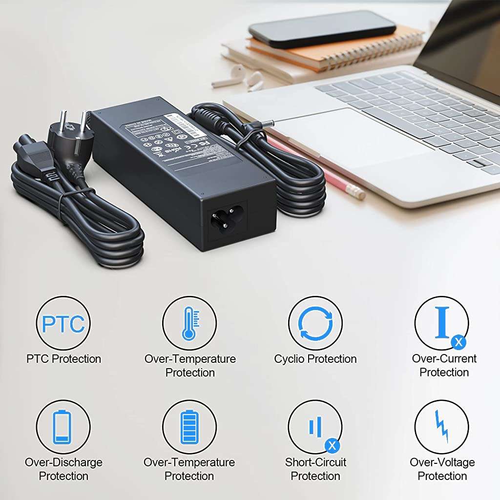 ZIBUYU® 90W Laptop Charging Cable for Sony Vaio 19.5V 4.7A Power Supply Laptop AC Adapter for Sony Laptop Series Safe Charging Sony Laptop Charging Cable Adapter Replacement 4