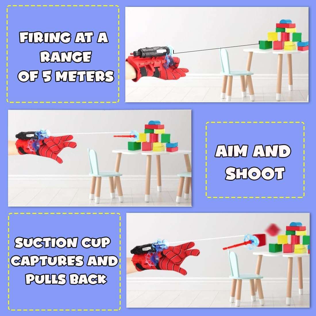 Spielen Toys Spider Web Shooter Toys Kids Creat Imagination Activity Play Toy Superhero Toy Kids Develop Social Skills for 6 to 14 Years Old boy& Girl (Red) 6