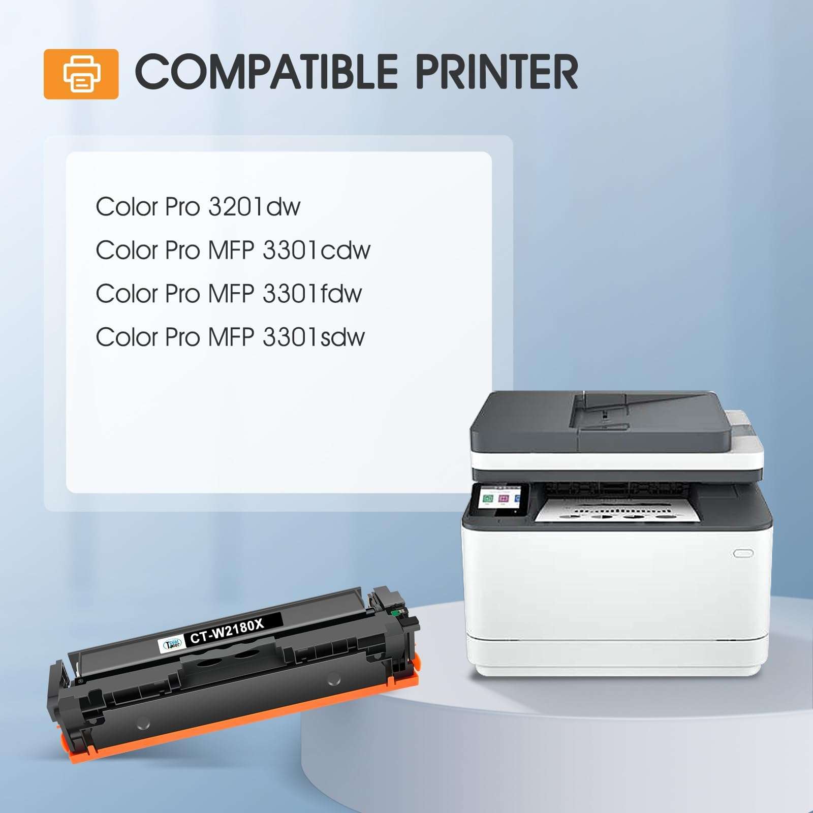 218X Toner Cartridges 4 Pack 3301fdw 3201dw 3301 218A Compatible for HP 218X 218A 218 Color LaserJet Pro MFP 3301cdw 3301sdw Printer Ink Set W2180X High Yield with Chip (Black Cyan Yellow Magenta) 3