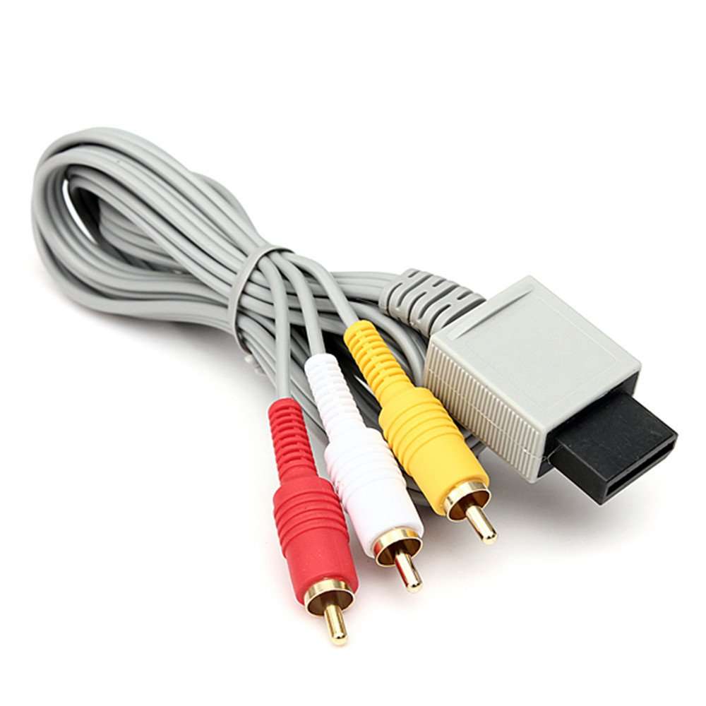 traderplus 6ft Composite Audio Video AV RCA Cable Cord for Nintendo Wii/Wii U 2