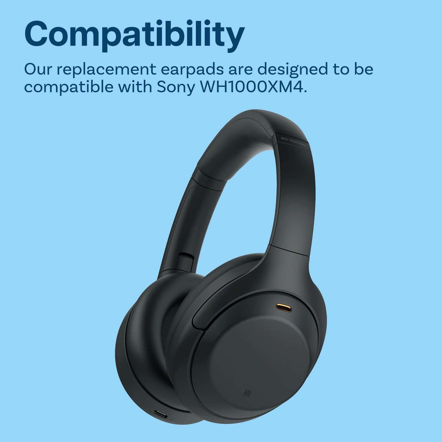 Ear Pads Replacement for Sony WH-1000XM4 Noise Cancelling Headphone by MMOBIEL - Memory Foam and Protein PU Ear Pad Cushions - Noise Isolation Earpads Replacement – Black 5