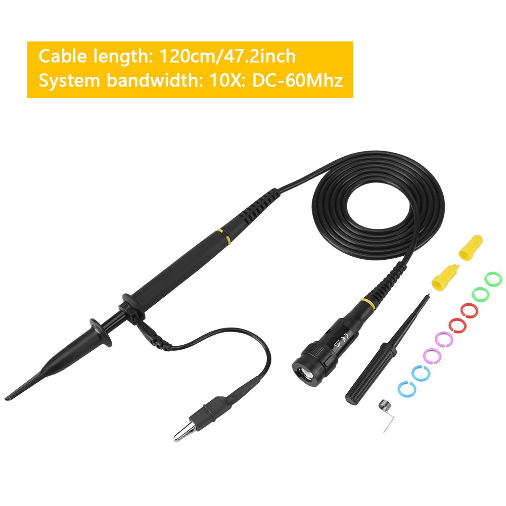 Oscilloscope Probe Set P4060, 100x Probe High Voltage Attenuator Scope Probe 60MHz High Voltage Probe Oscilloscope Probe BNC Test Probe with Accessory Kit 3
