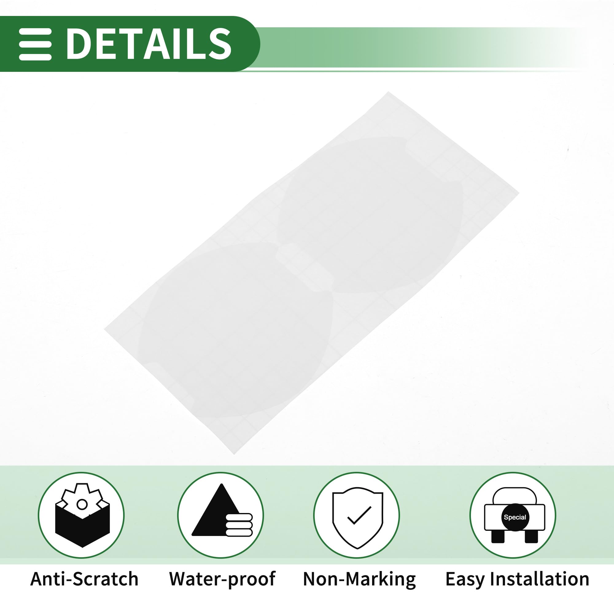 Motoforti Universal 3D Car Door Handle Cup Sticker Anti-Scratch, PVC, White, 4 Pcs 99x100mm 5
