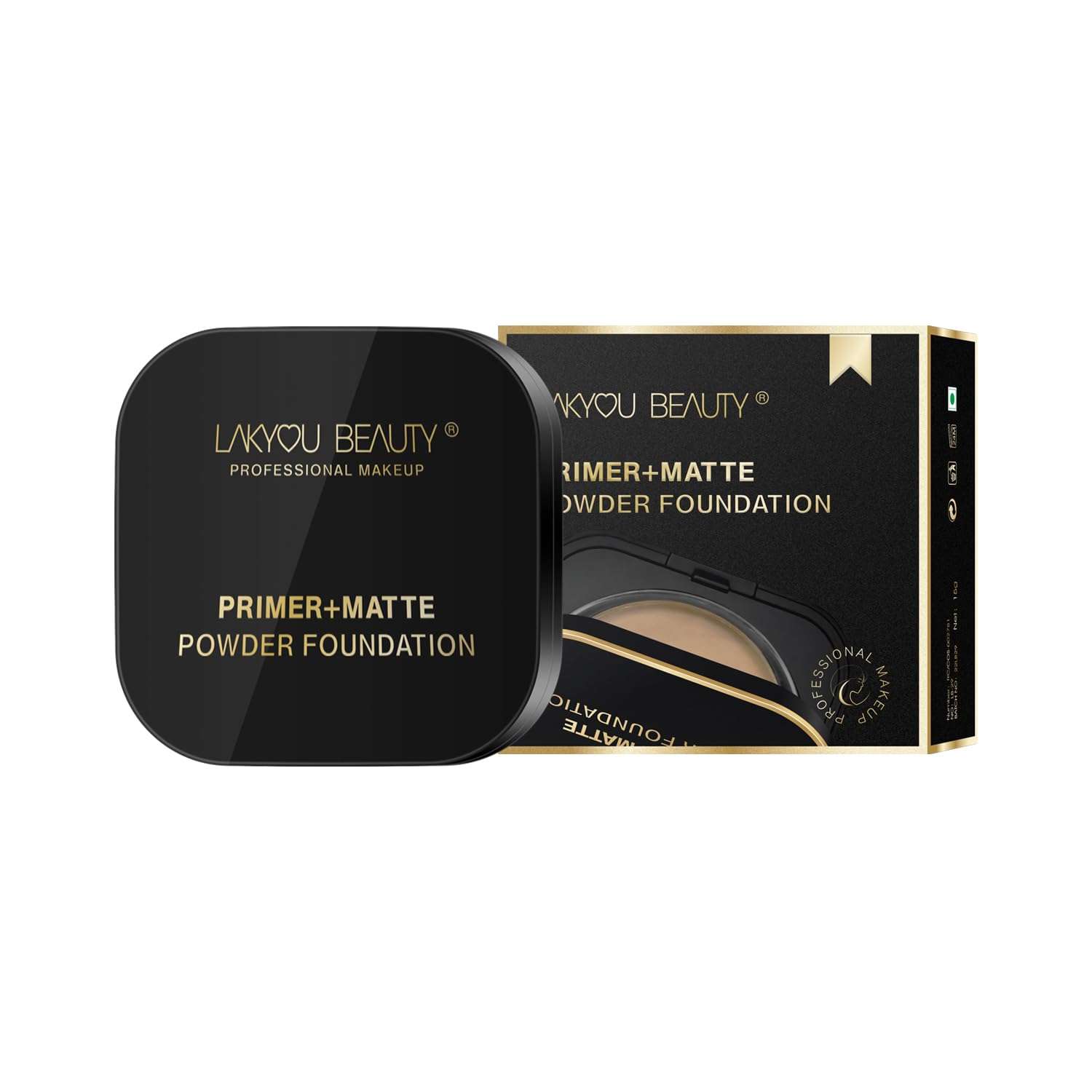 Lakyou Beauty Primer + Matte Compact Powder Foundation 15g, Shade-05(Rich Nude) | All-in-One Primer & Foundation | Lightweight Matte Finish | Long-Lasting | Oil-Control 3