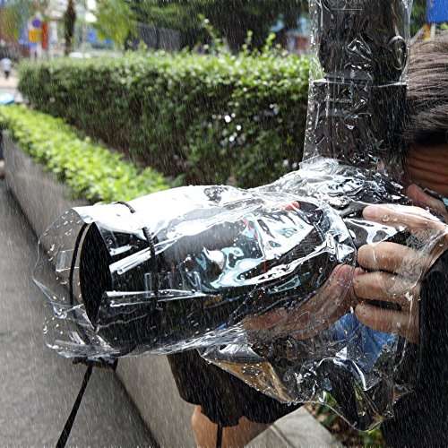 eCostConnection Professional Rain Cover for Medium and Large Sized DSLR Cameras with Flash Compartment + Microfiber Cloth 5