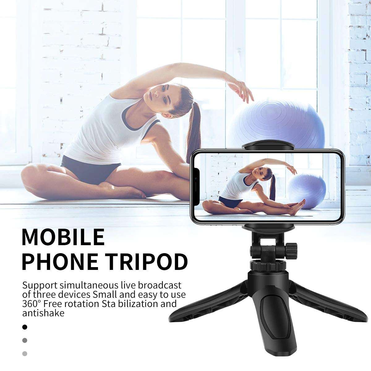 Speedwav® Mini Tripod with 360 Degree Mobile Attachment Lightweight Portable for Vlog, Video Shooting, Photography, YouTube etc 4
