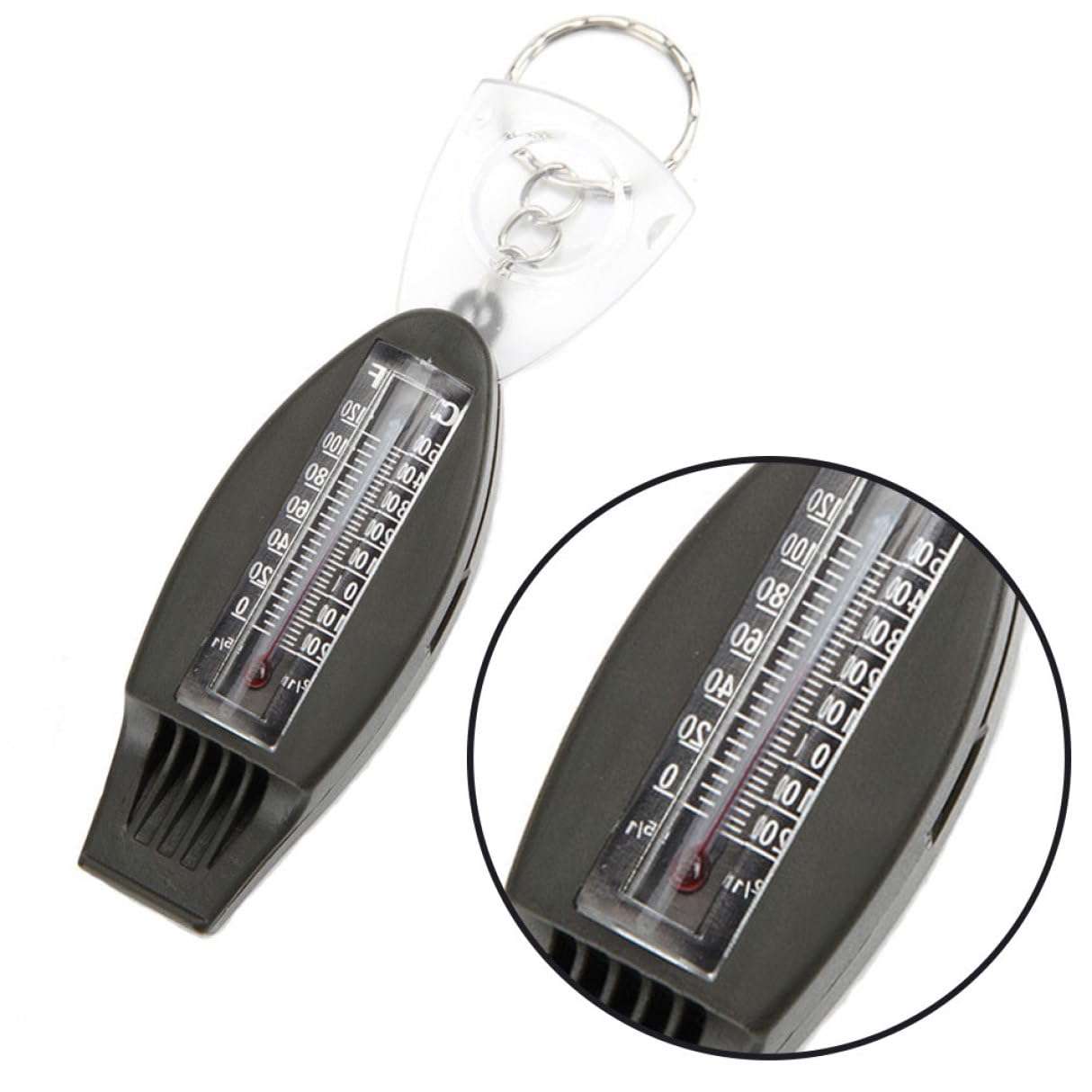 Peosaard Emergency Survival Whistle 4 in 1 Whistles with Compass Thermometer Magnifier for Hiking Camping Army Green, Emergency Survival Whistle 6