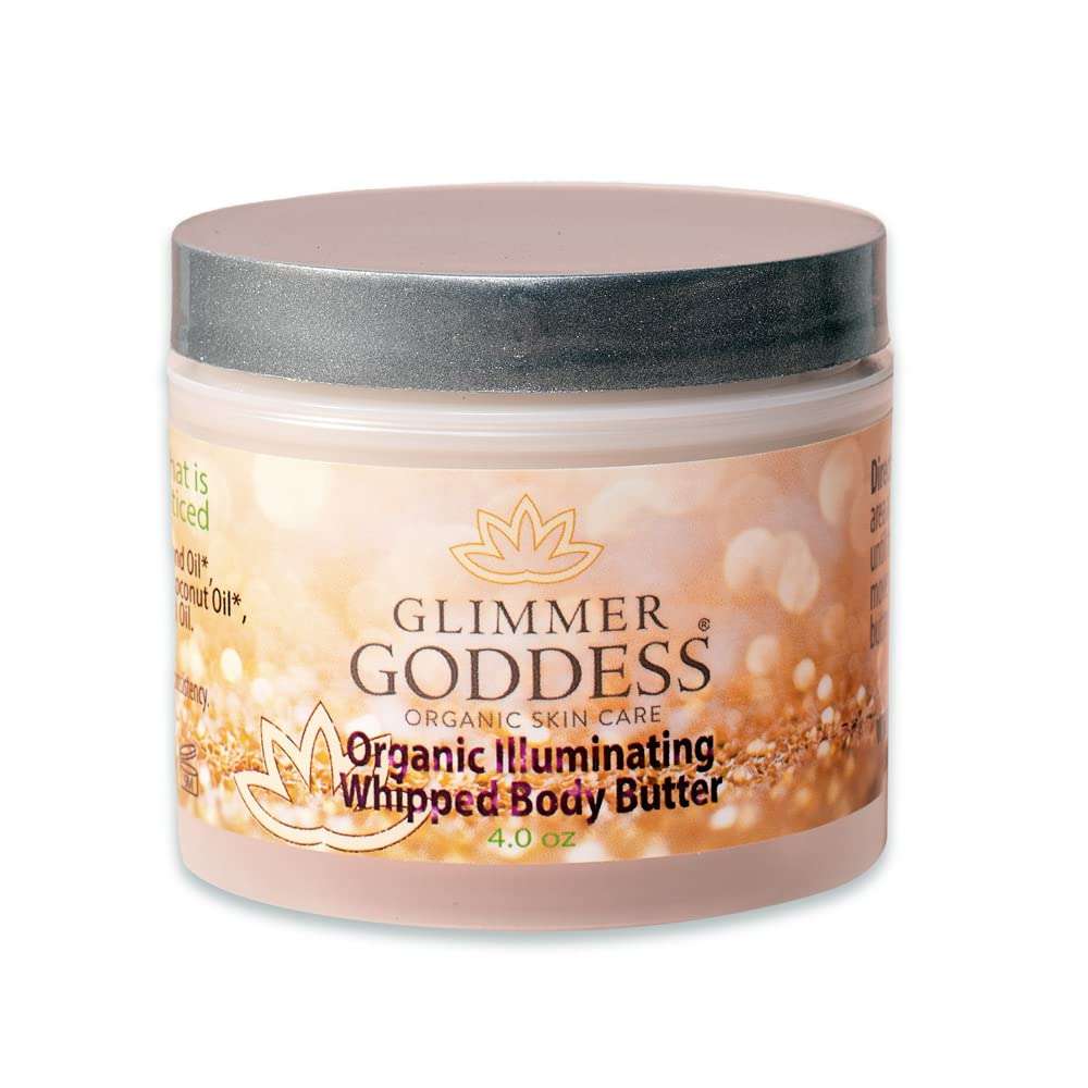 GLIMMER GODDESS Organic Whipped Body Shimmer Butter - Sexy Level 2 Rose Gold Body Shimmer - Moisturizing & Nourishing Skincare with Natural Ingredients - Sultry Glow & Hydration - 4.0 oz 1