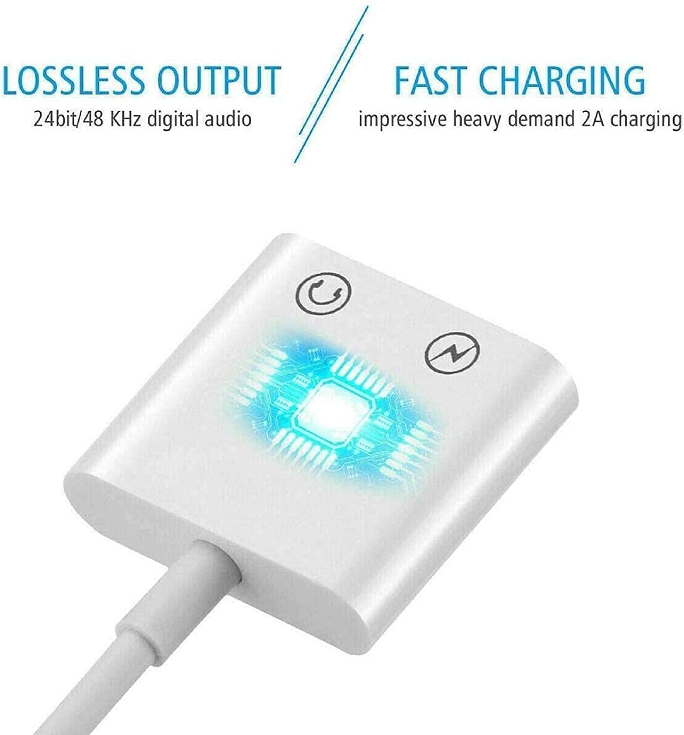 2Pack Lightning to 3.5mm Headphone Jack Adapter for iPhone,[Apple MFi Certified] 2 in 1 Headphone Adapter for iPhone Dongle Charger 3.5mm Jack AUX Audio Splitter for iPhone 12/11/XS /XR/X 8 7 iPad 2