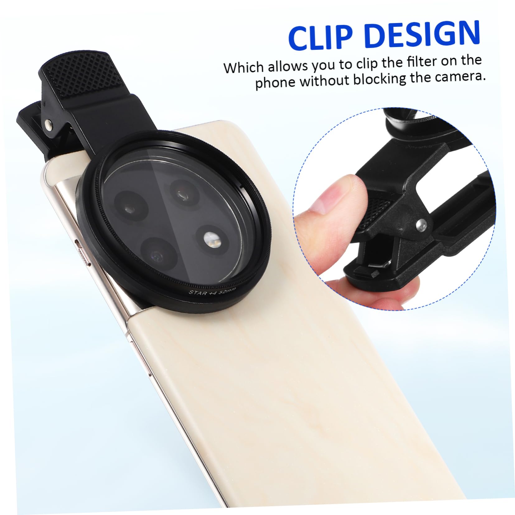 HOMSFOU Phone Camera Lens Clamp Cell Phone Mobile Phones Strainer Filter Phone Camera Lens Supply Phone Accessories Plastic 4