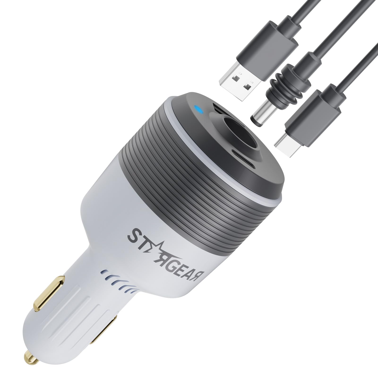 Starlink Mini 3-in-1 Car Charger, 12V to 24V DC Step Up Converter with Dual USB Ports,Starlink Mini Cable 12V Power Cable 3M/10FT, 16AWG Cigarette Lighter to DC Cord 3