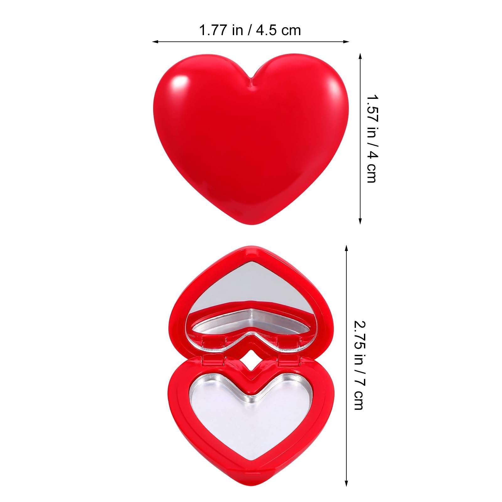 ABOOFAN 4Pcs Empty Heart Shape Eyeshadow Lipstick Palette Makeup Palette with Mirror Empty Makeup Containers for Young Teens, Girls or Women Valentines Present 3